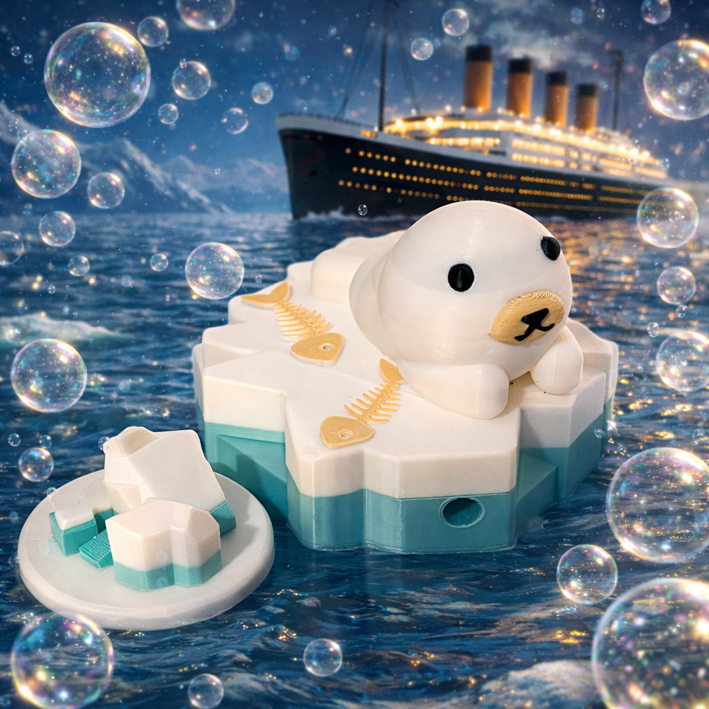 5x 3D Printed Bath Bomb Sammy Seal Bath Bomb Mega Float Designed and made by TMK