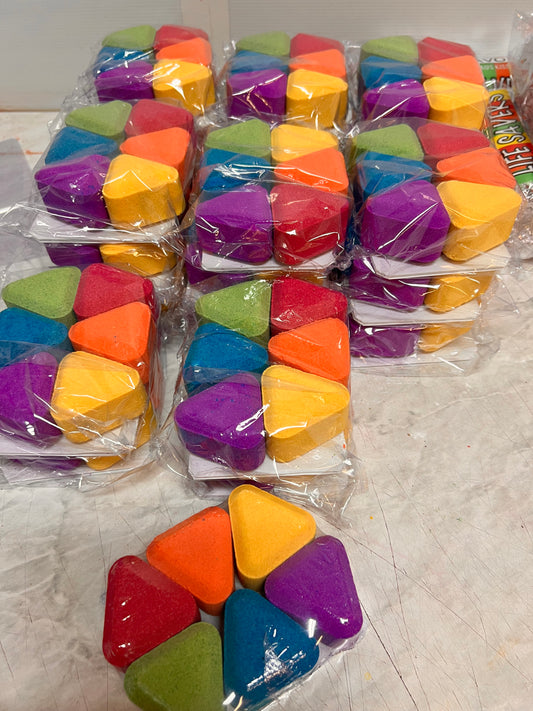 10x 6 Pack 350gm  Rainbow Triangles Bath Bomb WHOLESALE