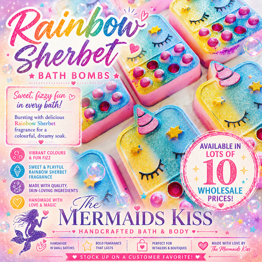 Rainbow Sherbet Popit Unicorns Bath Bombs WHOLESALE x10