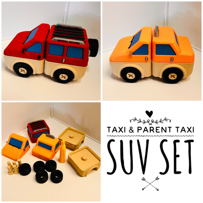 Click & Connect Vehicles Taxi , Parent Taxi SUV Set 16 Pieces