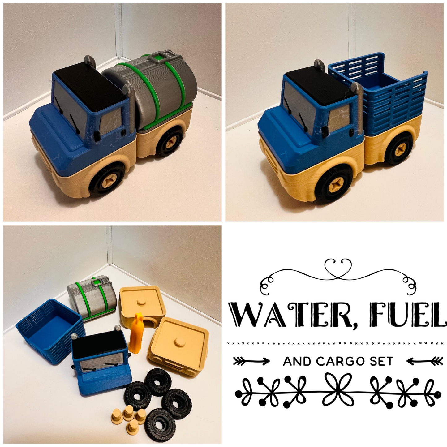 Click & Connect Vehicles Water, Fuel, Cargo Set 14 Pieces