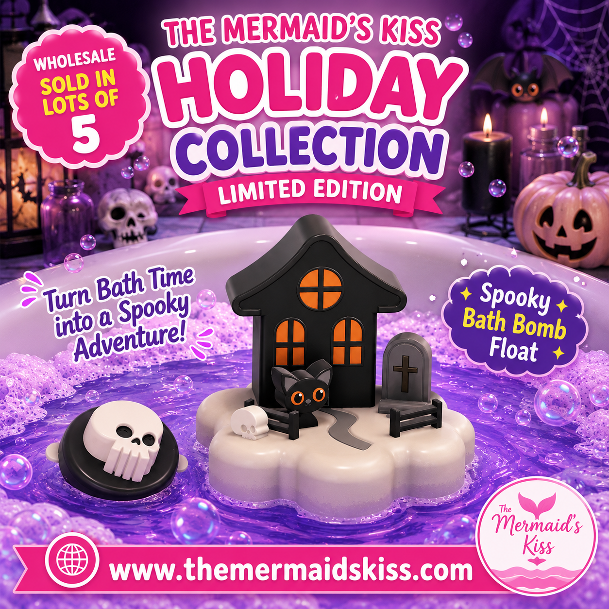 5x 3D Printed Bath Bomb Spooky Mega Float Designed and made by TMK