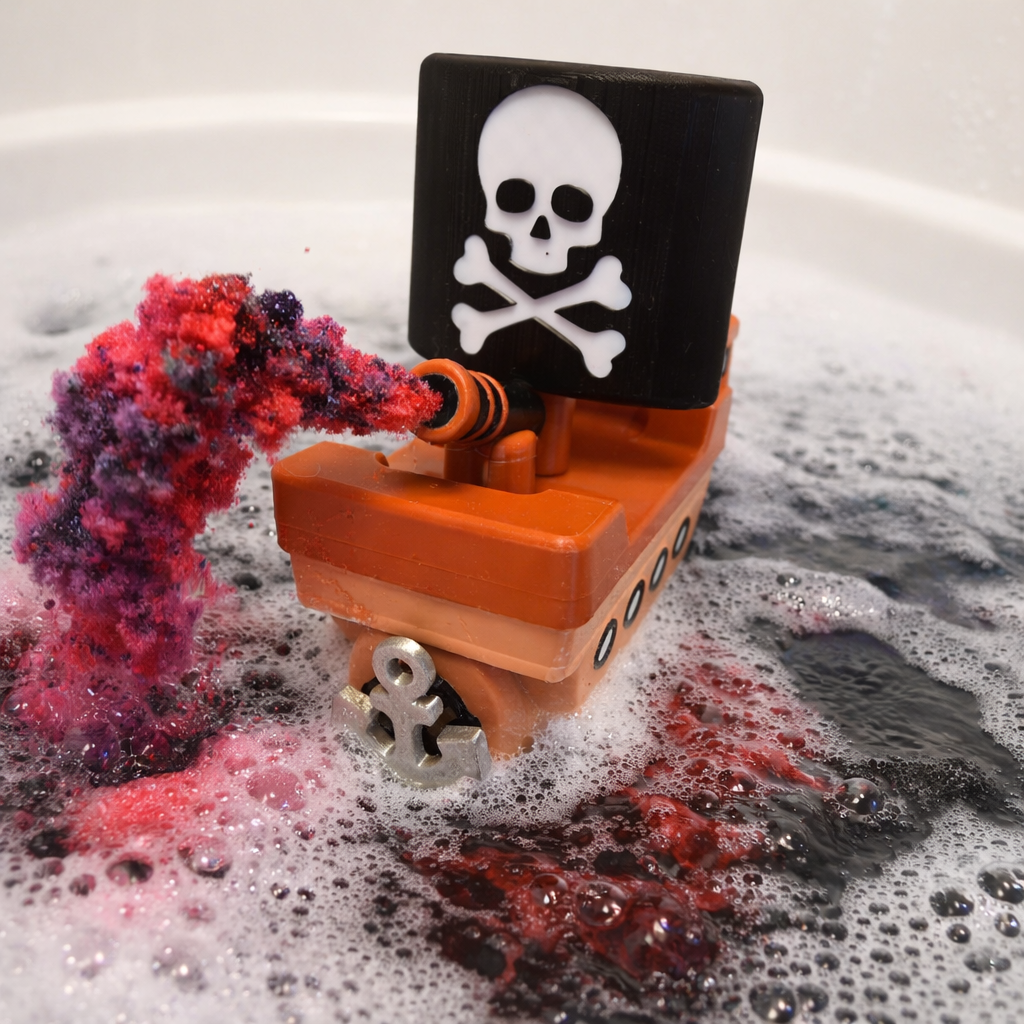 3D Printed Bath Bomb Float Ahoy me Matey!! Designed and made by TMK
