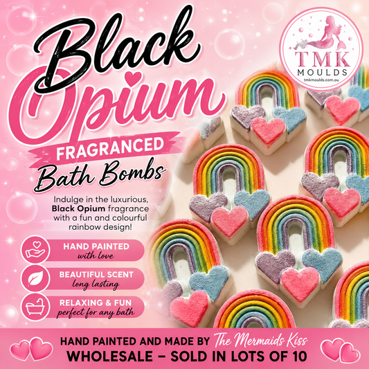 Triple Heart Drop Rainbows Bath Bombs WHOLESALE x10