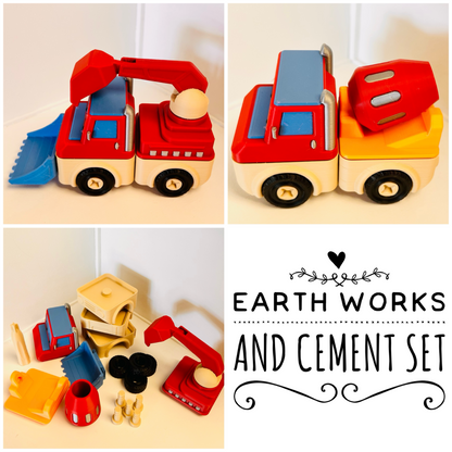 Click & Connect Vehicles Earth Works & Cement Trucks Set 20 Pieces