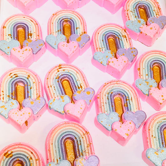 10x Hearts Rainbow Bath Bomb WHOLESALE