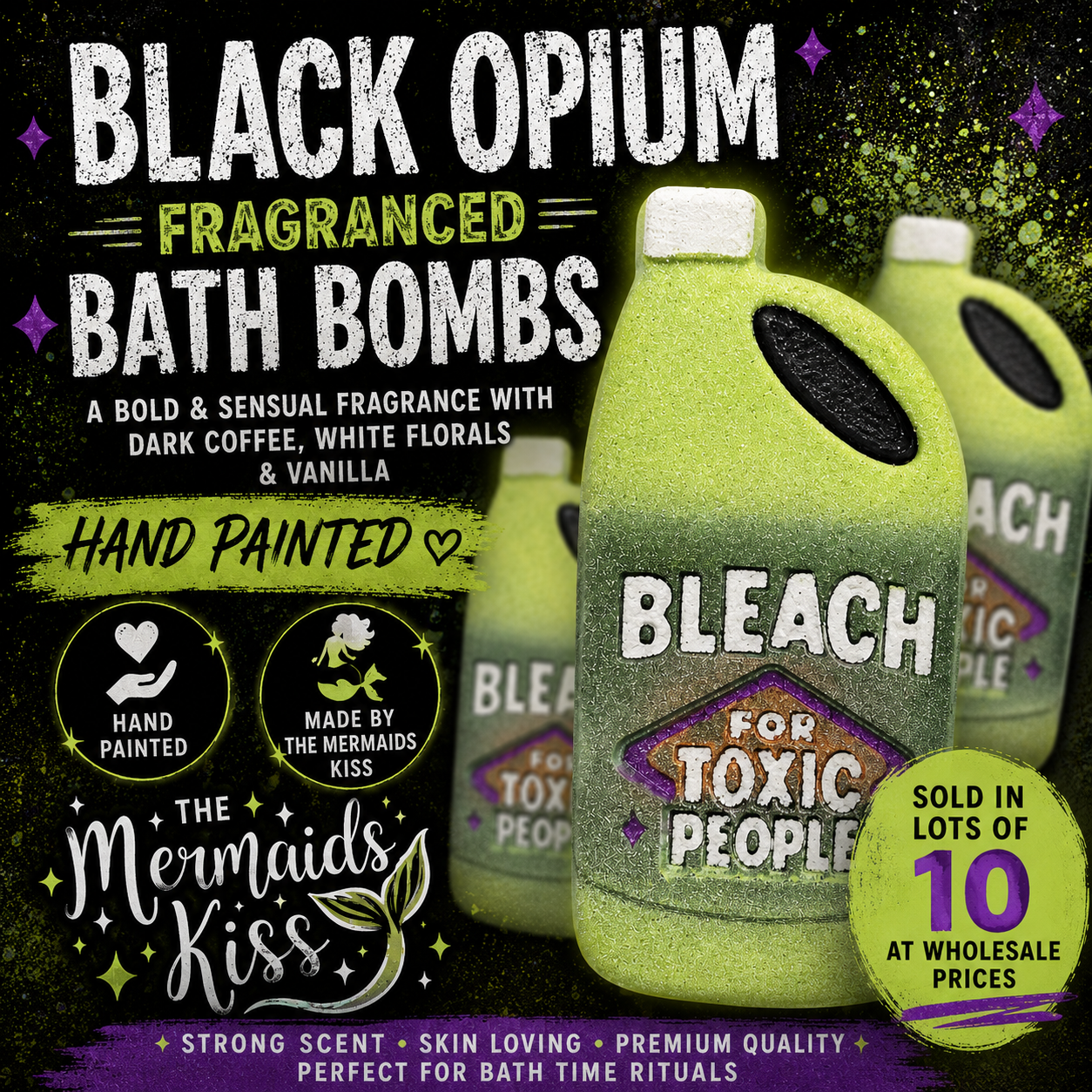 Bleach for Toxic People Bath Bombs WHOLESALE x10