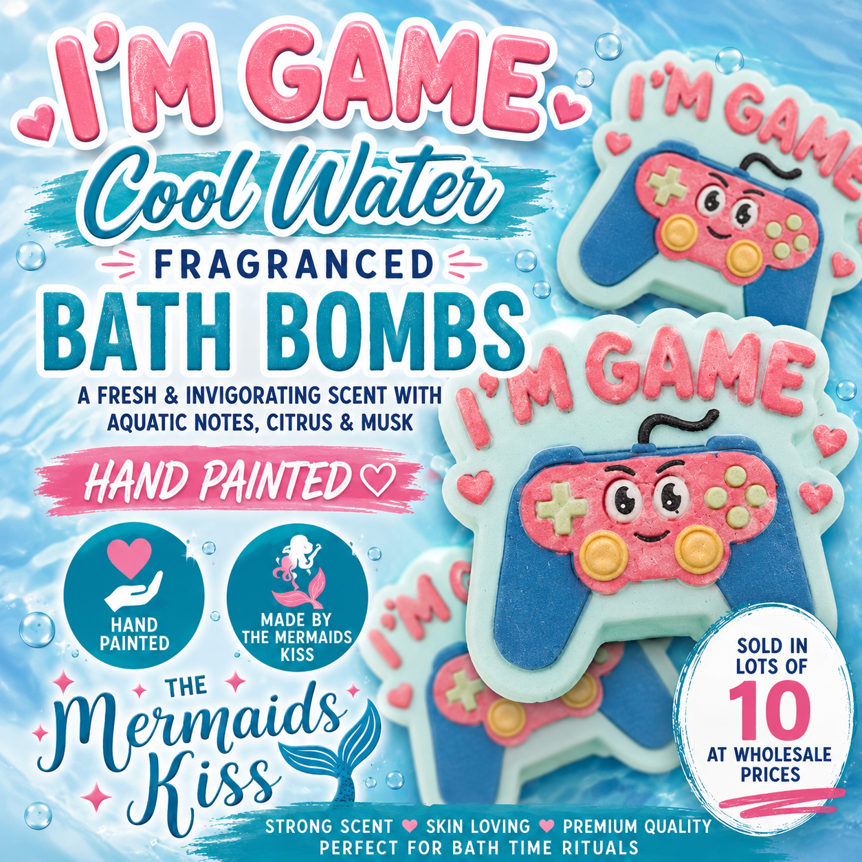I’m Game Bath Bombs WHOLESALE x10